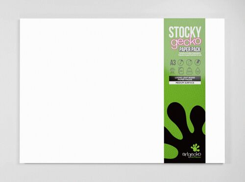 Artgecko Stocky Easel Pack A3 - 30 Sheets Of Mixed Artgecko Paper Stock -