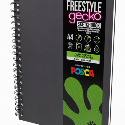 Artgecko Freestyle Sketchbook A4 Portrait - 60 Pages (30 Sheets) 250gsm Smooth Bright White Hybrid Paper