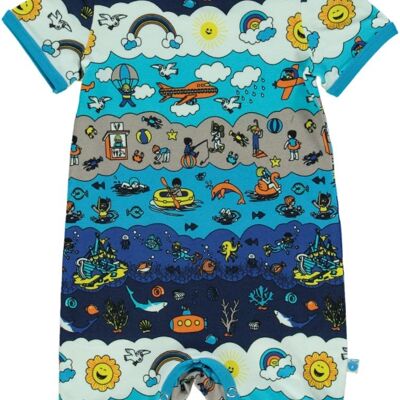 Body Suit SS/SL. Beach Landscape Ocean Blue