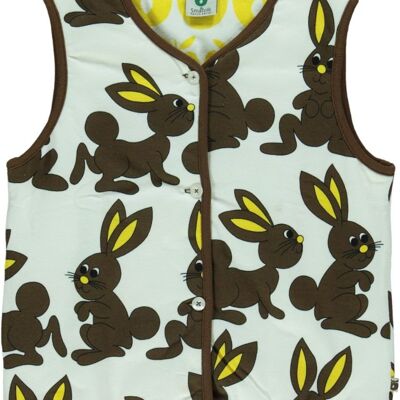 Reversible padded vest Rabbit/Apple Cream
