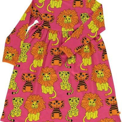 Longe Dress LS. Lion, Tiger & Leopard Carmine