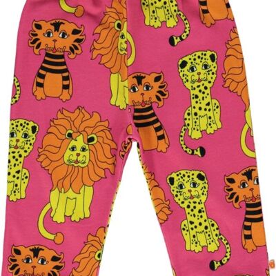 Pants. Sweat Lion, Tiger & Leopard Carmine