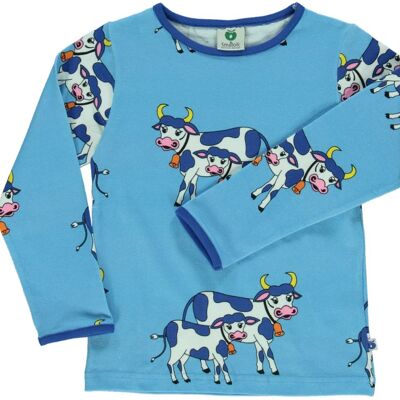 T-shirt LS. Cow Blue Grotto