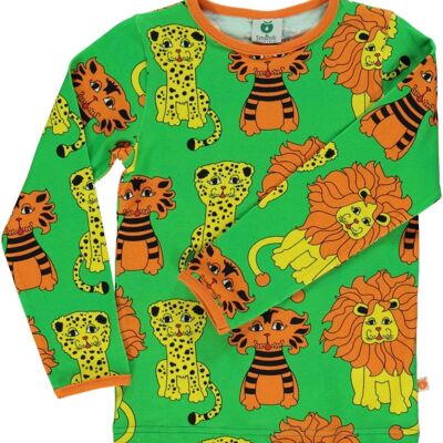 T-shirt LS. Lion-tiger-Leoprad Green
