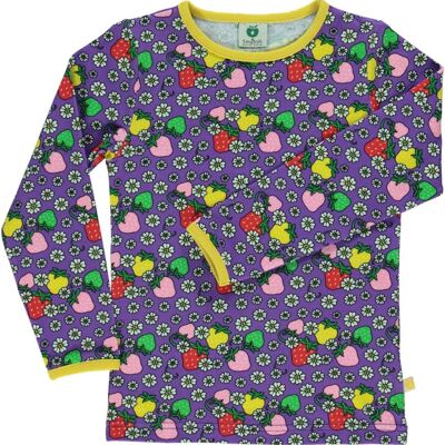 T-shirt LS. Strawberry/Flowers Purple Heart