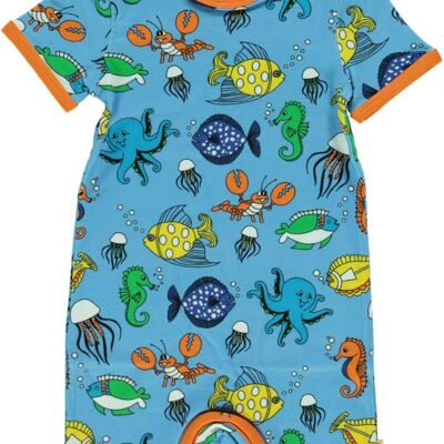 Body Suit SS/SL. Fish Blue Grotto