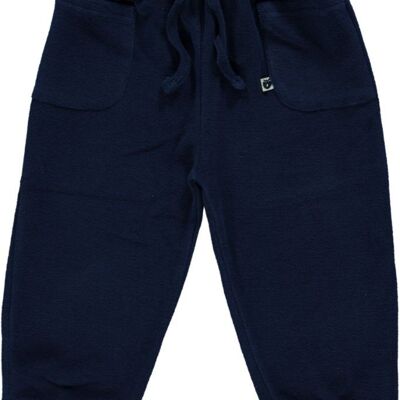 Pants. Plain Colour Frotte Medieval Blue