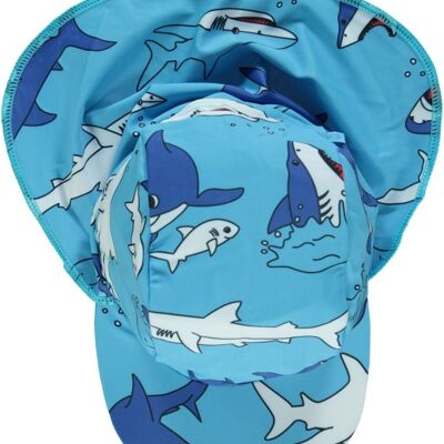 Swimwear, Sun cap. Shark Blue Grotto