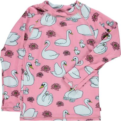 Swim T-shirt, LS. Swan Sea pink