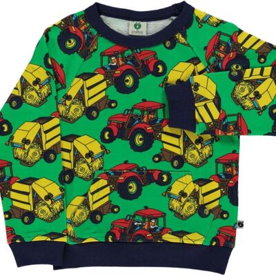 Sweatshirt. Tractor Apple green