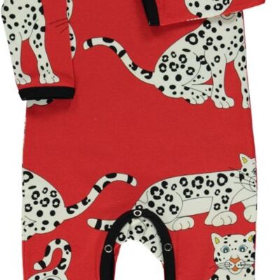Body Suit LS, Snow leopard Apple red