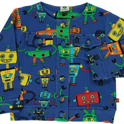 Sweat jacket, Big buttons, Robot Blue Lolite