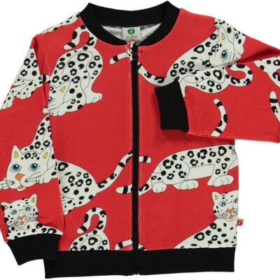 Sweat jacket, Zipper, snow Leopard Apple red