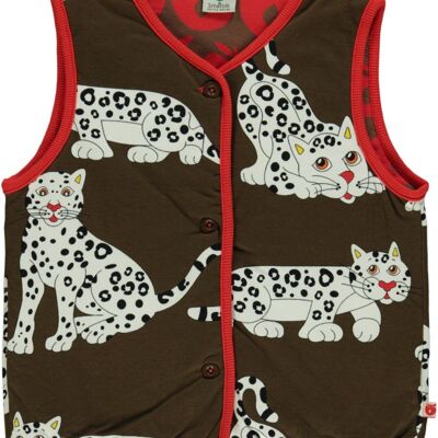 Reversible padded vest Leopard/Retro Apples Bison