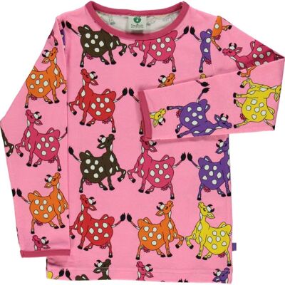 T-shirt LS. Cow Sea pink