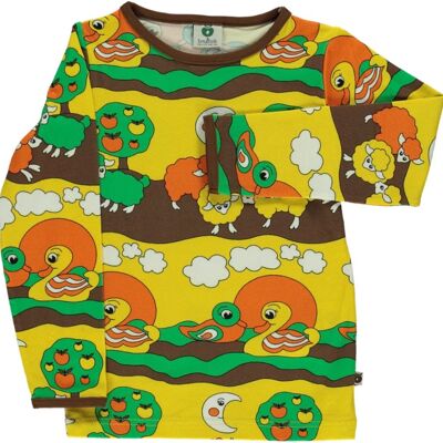 T-shirt LS. Sheep & Ducks Yellow