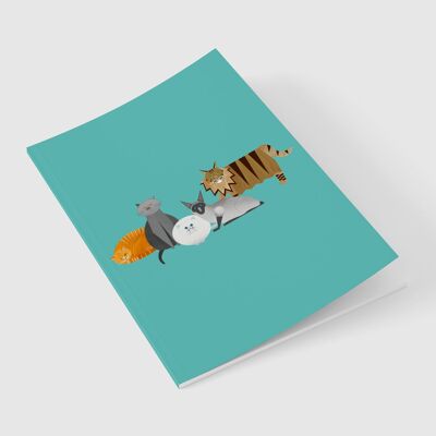 Cat Characters A5 Lined Notebook