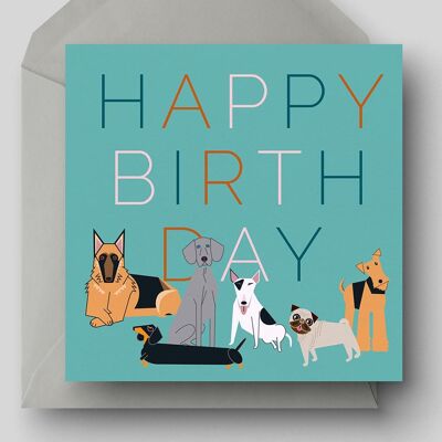 Happy Birthday Dogs Eco Greetings Card