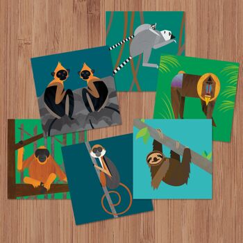 Carte de voeux écologique de lémuriens bondissants 4