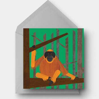 Carte de voeux écologique orang-outan 1