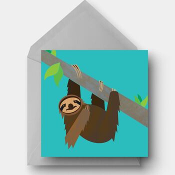Carte de voeux écologique Pygmy Sloth 1