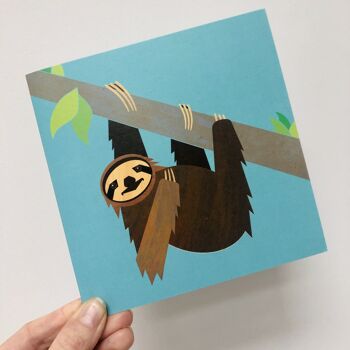 Carte de voeux écologique Pygmy Sloth 2