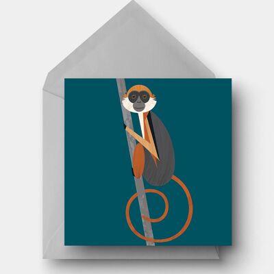 Red Colobus Monkey Eco Greetings Card