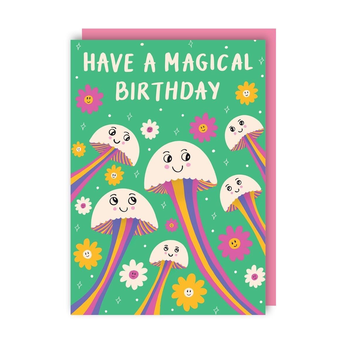 Confezione da 6 biglietti di auguri di compleanno con funghi