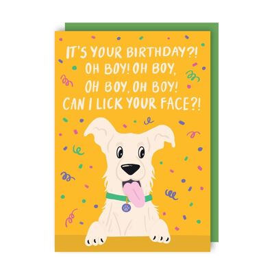 Paquete de 6 tarjetas de cumpleaños Oh Boy Dog