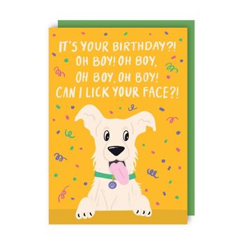 Lot de 6 cartes d'anniversaire Oh Boy Dog 1