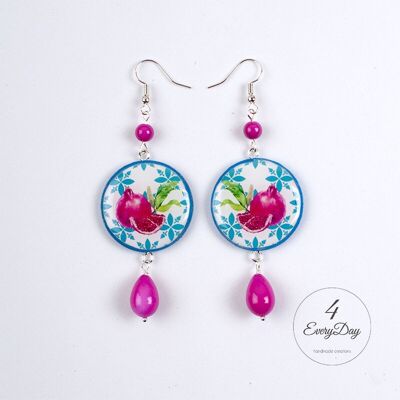 Boucles d'oreilles : Majolique Grenade