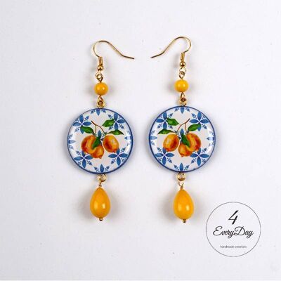 Earrings : Lemon majolica