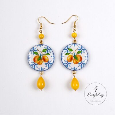Pendientes : Mayólica limón