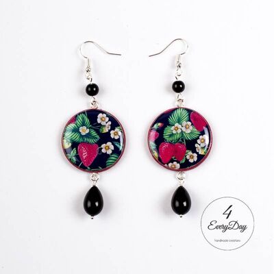 Boucles d'oreilles : Fraises