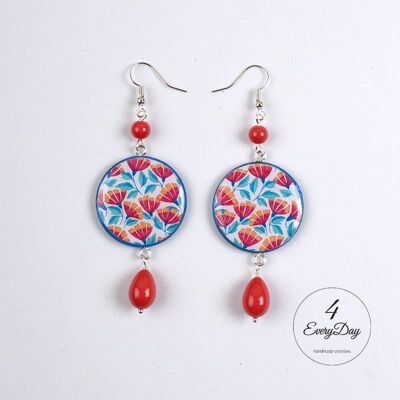 Earrings: orange flowers