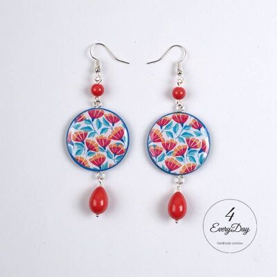 Boucles d'oreilles bois et résine - fleurs d'oranger
