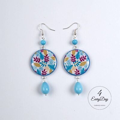 Boucles d'oreilles bois et résine - Feuilles diverses