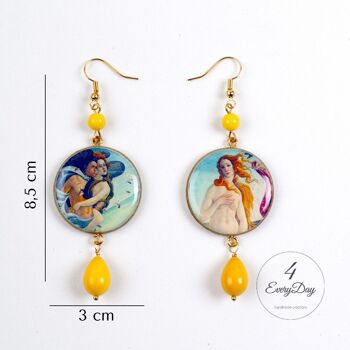 Boucles d'oreilles en bois Naissance de Vénus par Botticelli 3