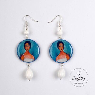 Boucles d'oreilles bois et résine - Cristina par Amedeo Modigliani