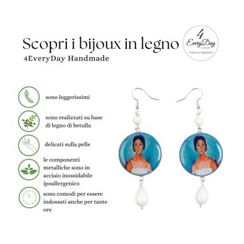 Boucles d'oreilles en bois Cristina par Amedeo Modigliani 4