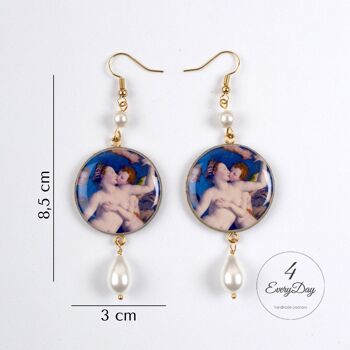 Boucles d'oreilles en bois L'Allégorie avec Vénus et Cupidon par Bronzino 3