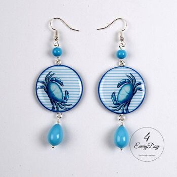 Boucles d'oreilles : Cancer bleu