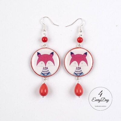 Earrings: fox