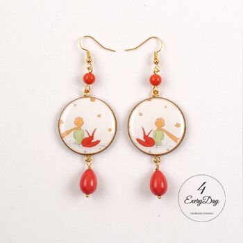 Boucles d'oreilles : Petit prince orange