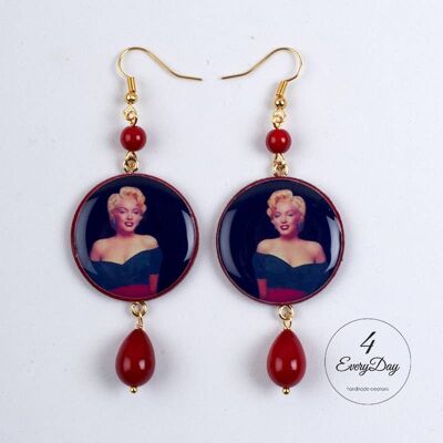 Marilyn Monroe handcrafted wooden earrings