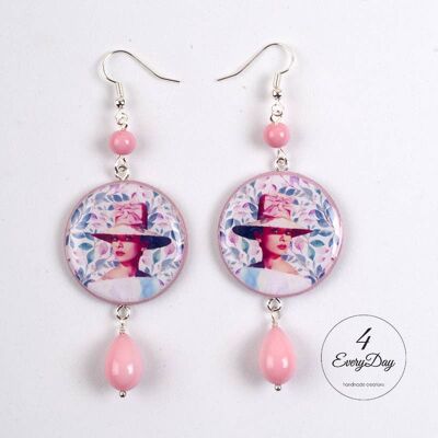 Boucles d'oreilles en bois artisanales Audry Hepburn