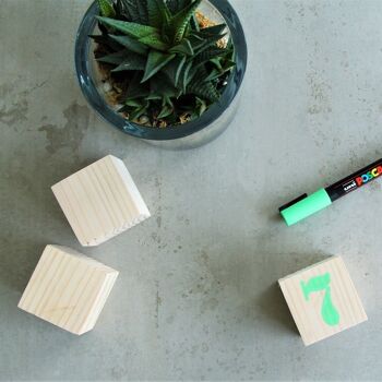 Kit DIY tendance : les 3 cubes étapes en bois pour les premiers mois et les premiers anniversaires de bébé, un cadeau de naissance ludique et durable 6