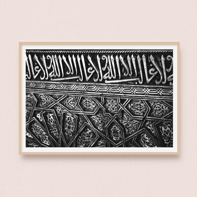 Póster / Fotografía - Caligrafía en blanco y negro | Solapa Marruecos 30x40cm