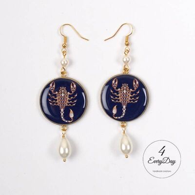 Boucles d'oreilles : signe du zodiaque Scorpion