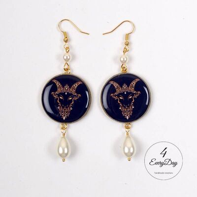 Boucles d'oreilles : Signe du zodiaque Capricorne